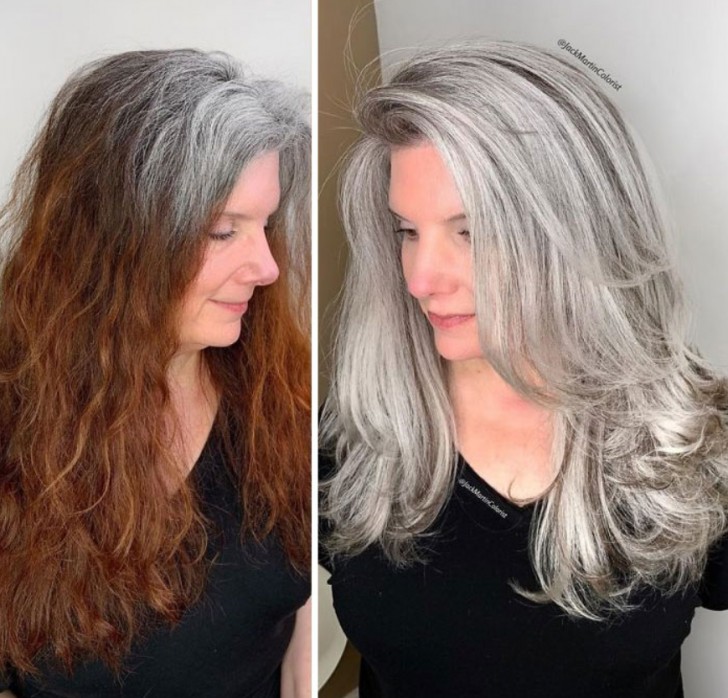6. When the roots grow back so gray, you can opt for an overall silver color and not have to re-dye every month!