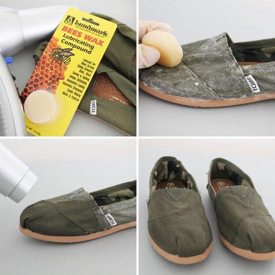 Waterdicht maken van linnen schoenen