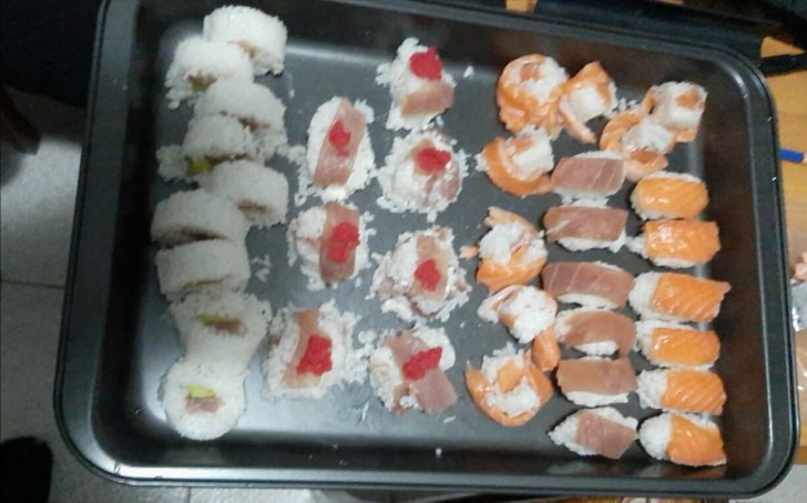 Più che sushi fatto in casa, sembra un capolavoro picassiano!