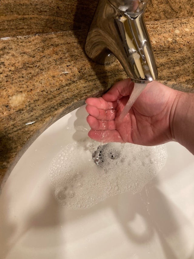 How comfortable washing your hands in this sink ...