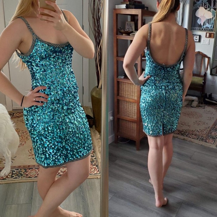 I found this elegant sequined dress for very little - a purchase I'm proud of!