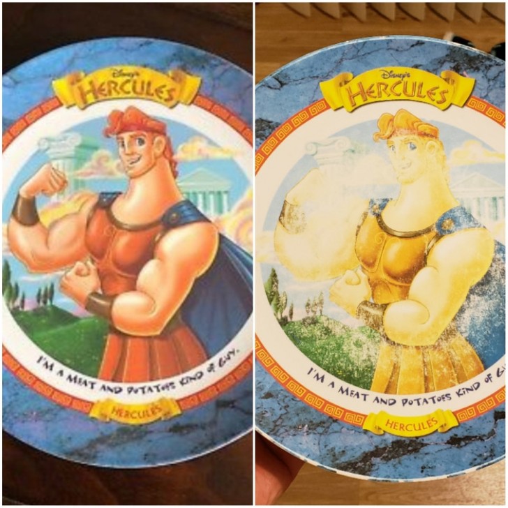 I've used this Disney plate every day for 20 years: and you can see it can't you?