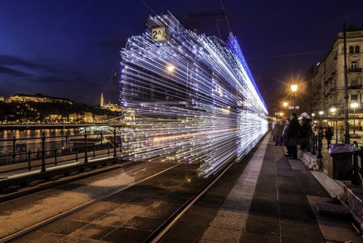 A long exposure photo: but in the meantime the tram has left!