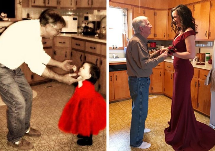 Some things never change between father and daughter, not even after many years!