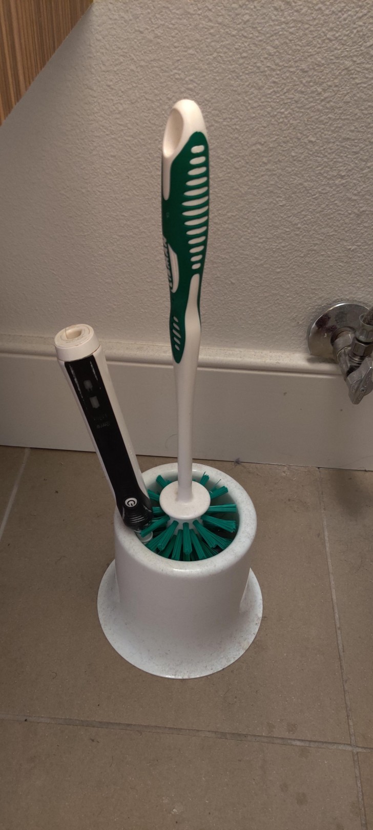 Ah, c'est donc là que se trouvait ma brosse à dents... et maintenant elle est bonne à jeter !