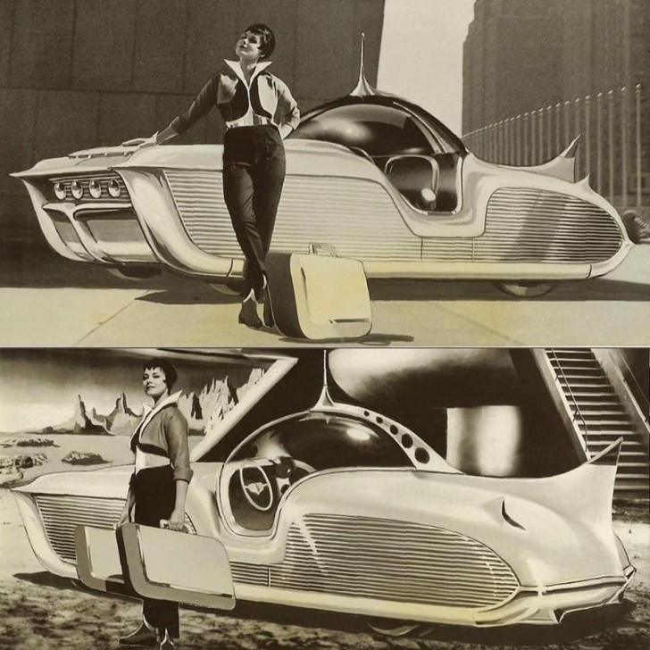 8. Das Auto der Zukunft, wie man es sich 1955 vorstellte.