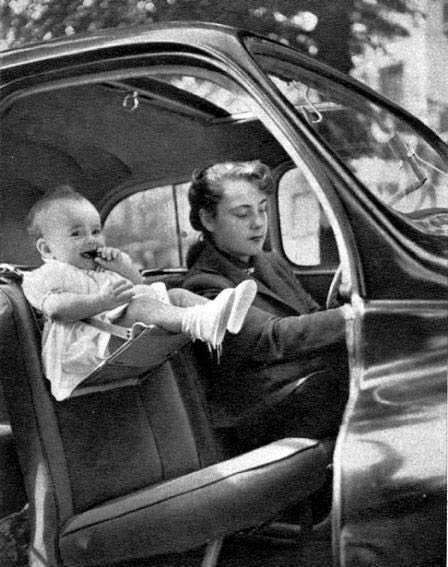 7. Baby car seats in the 1940s were practically ejector seats!
