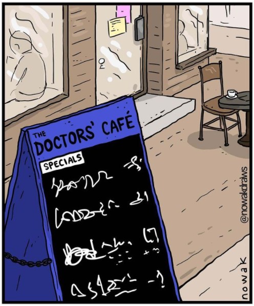 13. La calligrafia dei dottori.