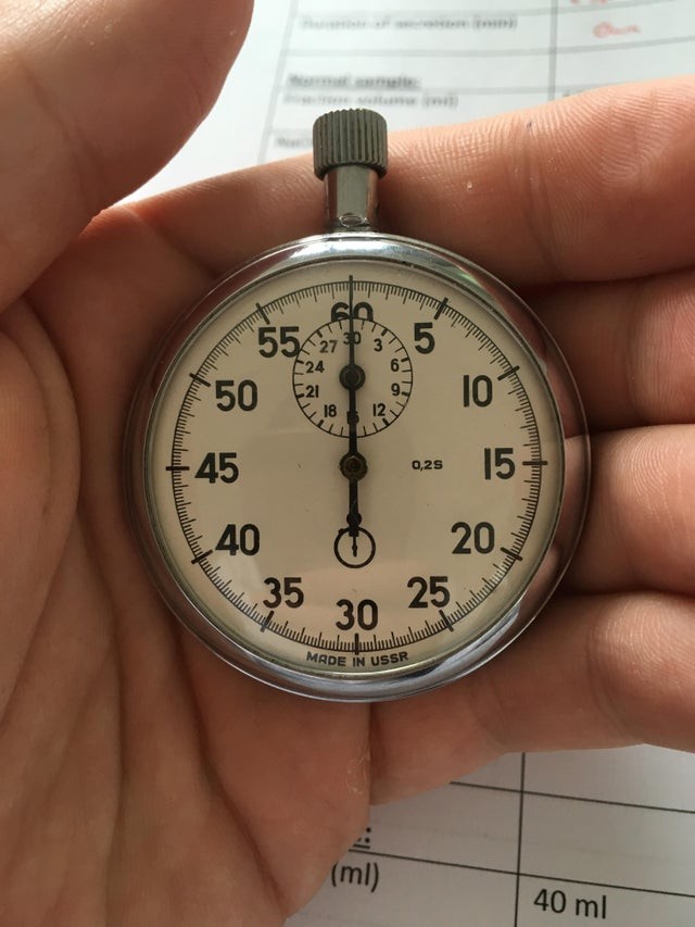 1. Deze oude chronometer is gemaakt in de USSR: hij geeft nog altijd de tijd aan zoals op de eerste dag