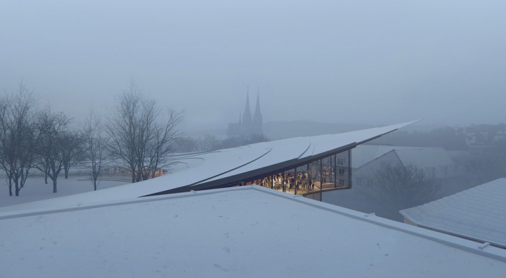 18. Elle ressemble à une maison isolée au milieu de la neige : c'est la bibliothèque Ibsen à Skien, en Norvège.