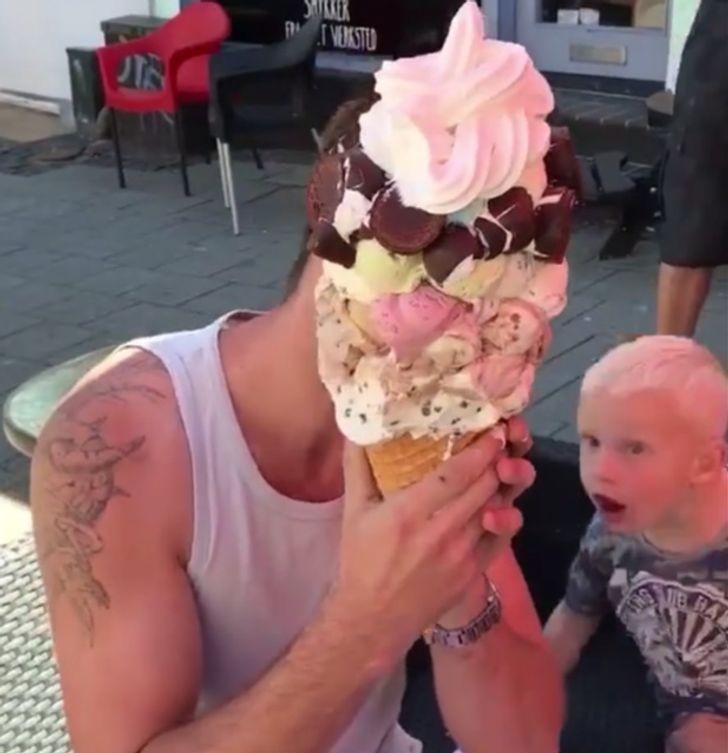 10. Wow! Back off kid, you can't handle an icecream this big!