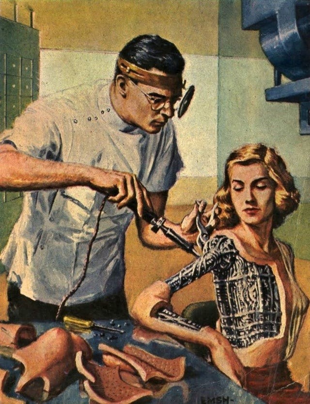 8. Une femme-androïde, telle qu'imaginée par Ed Emshwiller en 1954.
