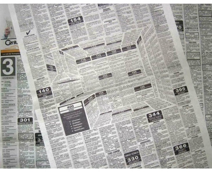 The space dedicated to the advertisements in this newspaper is absolutely brilliant!