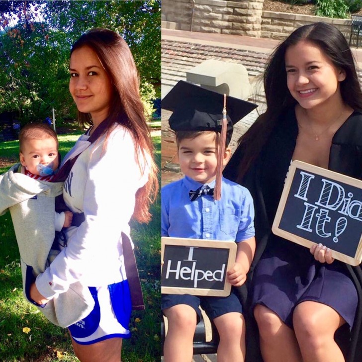 Nel 2012 aveva appena avuto un bambino, nel 2016 è riuscita a laurearsi con il massimo dei voti: e il piccolo l'ha aiutata!