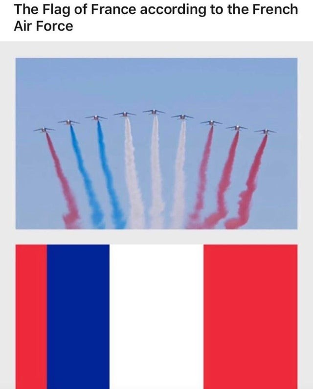1. La bandiera della Francia secondo l'aviazione francese...