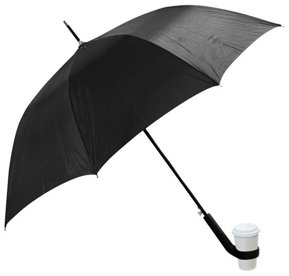 9. Een paraplu die een drankje vasthoudt.