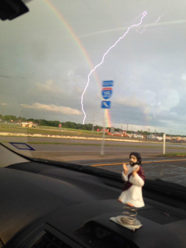 Ik wilde een foto maken van de opkomende regenboog, en in plaats daarvan...