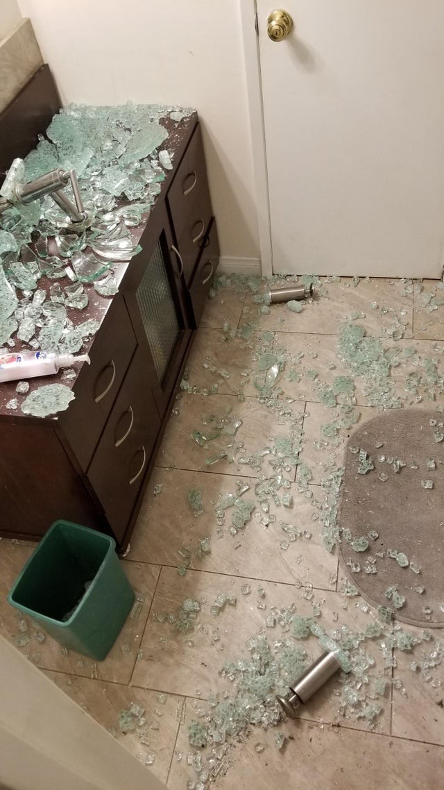 7. "When your glass sink explodes at 3 am ..."