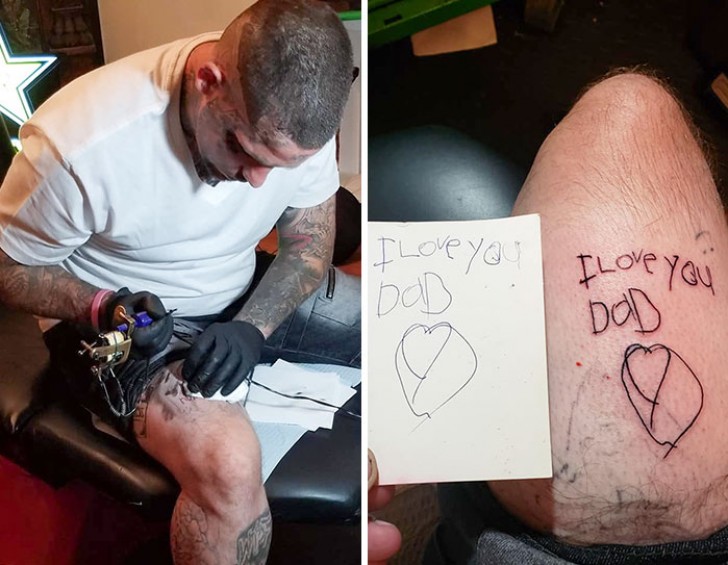 9. Il se tatoue le dernier message de sa fille avant qu'elle ne parte pour toujours...