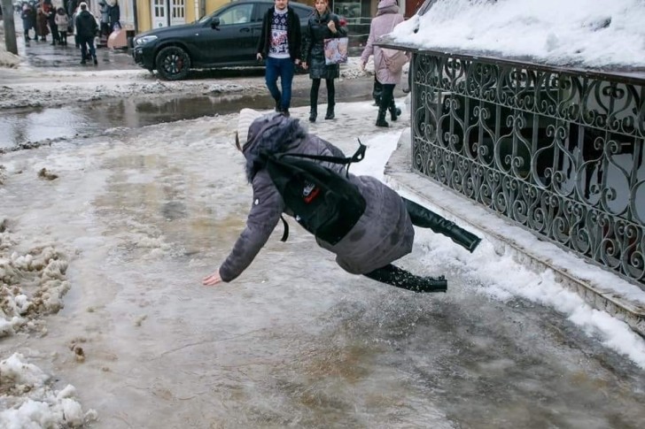 1. El hielo en la calle es un verdadero desastre...