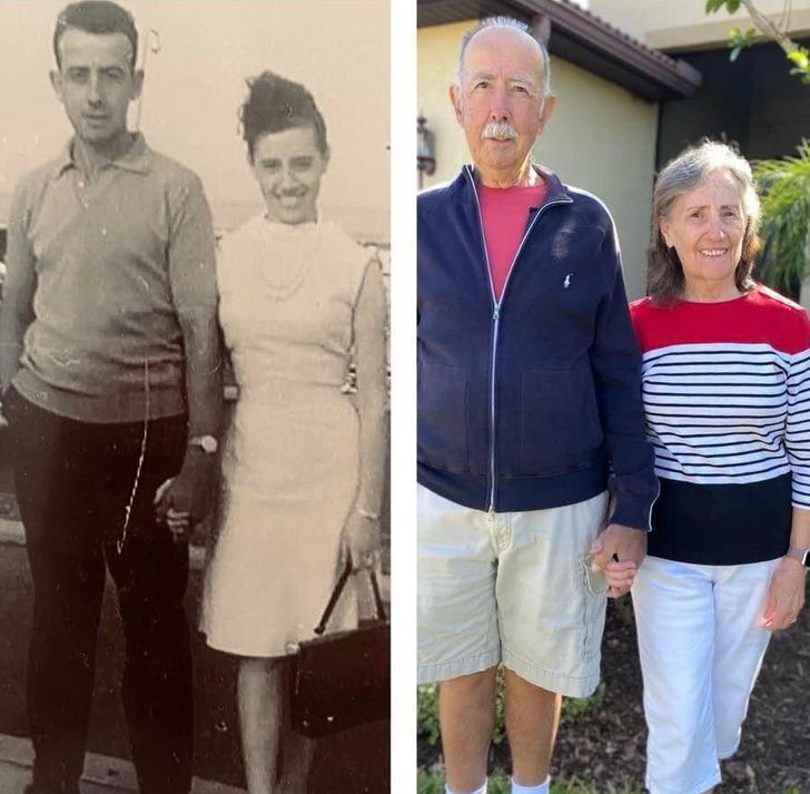 Mio nonne e mia nonna, stessa posa, ma gli anni sono inevitabilmente passati...