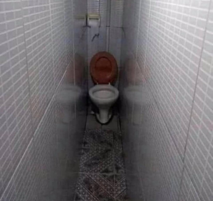 A very narrow toilet...
