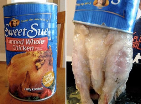 10. Un pollo entero en una lata. Pero, ¿es legal?