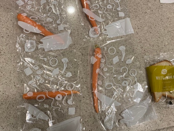 10. Tantissima plastica per una singola carota.