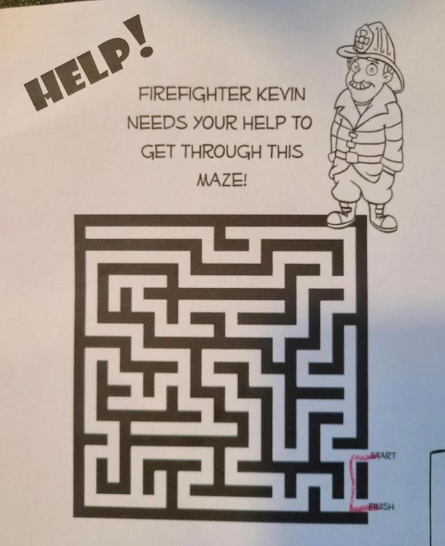 9. "Aidez le pompier Kevin à trouver son chemin dans le labyrinthe".
