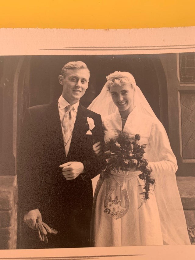 7. "My grandparents at their wedding in 1955"