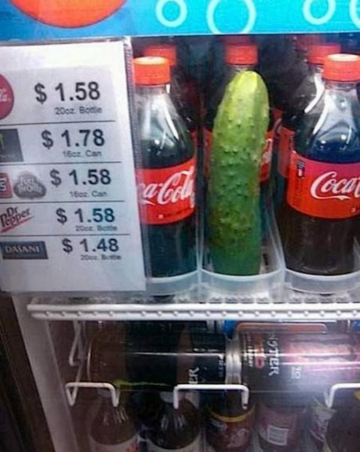 9. Qui a eu la brillante idée de mettre un concombre dans la machine à soda ?