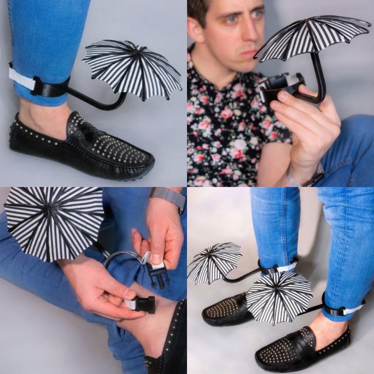 3. Chi ha bisogno di un ombrello per riparare i piedi dalla pioggia?