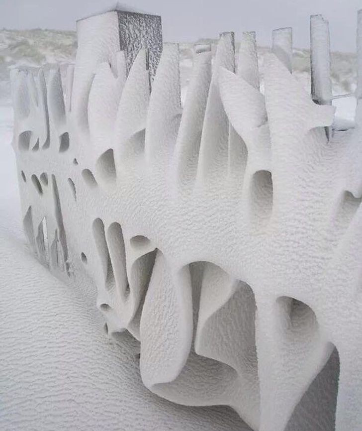 8. Ein Zaun und Schnee: eine Kombination, die ein Kunstwerk darstellt!