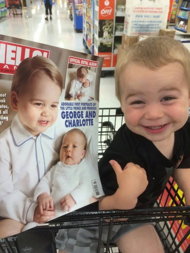 4. Das Kind fand seinen Doppelgänger auf dem Titelblatt einer Zeitschrift.