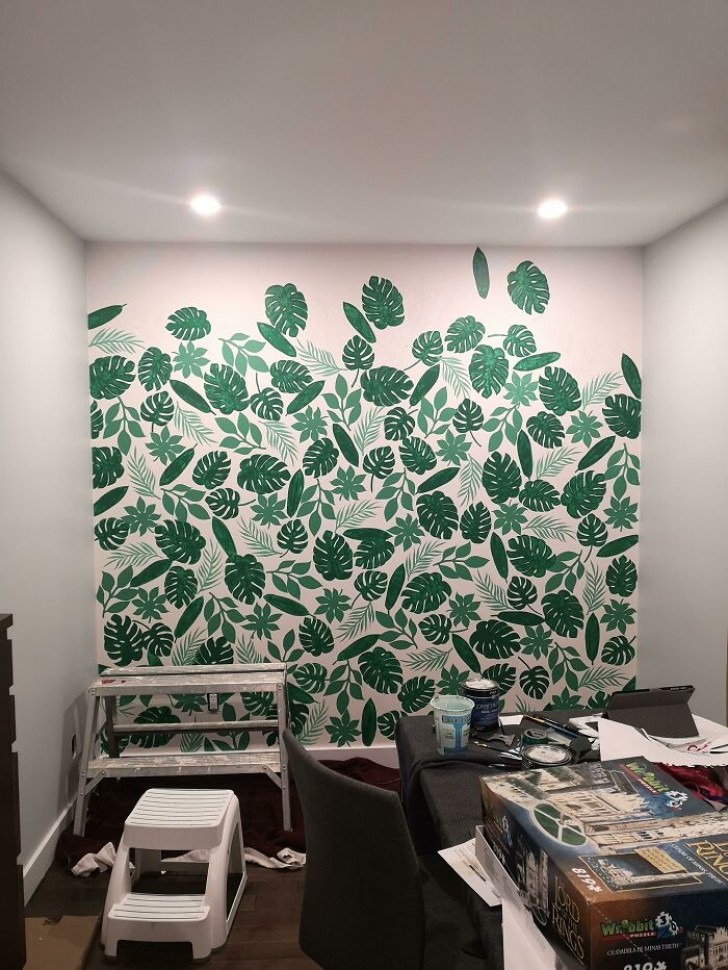 10. Invece di quadri o colori, anche questo è un ottimo modo per decorare una parete!