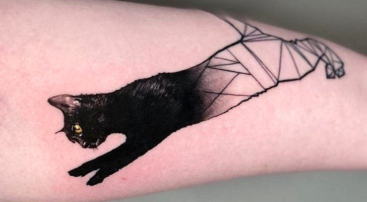 Gatto stilizzato bianco e nero