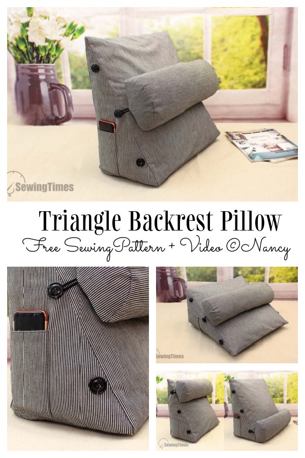 DIY Triangle Backrest Pillow by Sewing Times