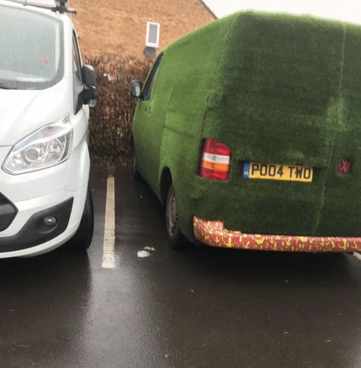 13. Sie bedeckten den Wagen mit einem grünen Teppich.