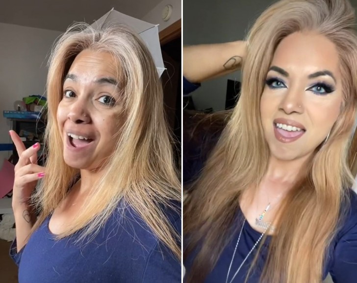 Grâce au maquillage, elle arrive à se transformer en une femme de 20 ans plus jeune : on la qualifie de "tricheuse" - 1