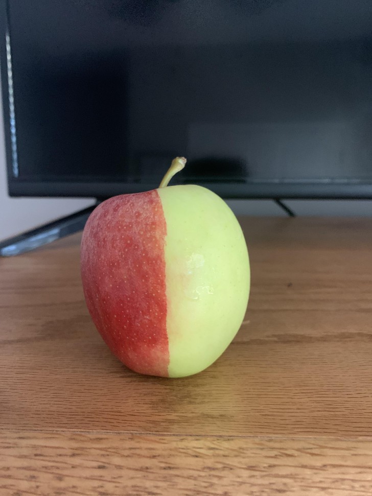 9. La pomme bicolore
