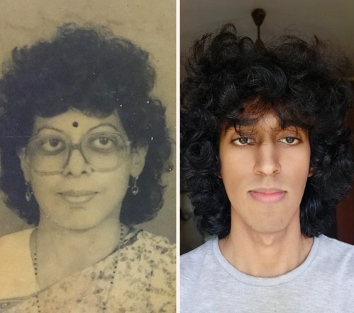 7. "Moi et ma mère avec la même coiffure !"