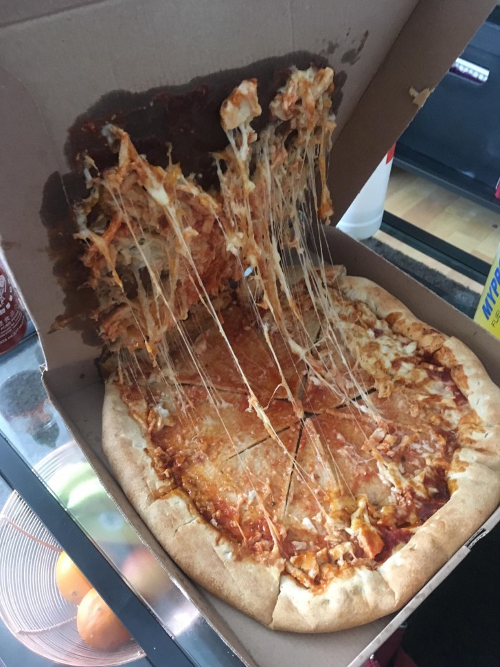 16. "Dit is hoe mijn pizza arriveerde"