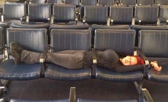 5. "Slapen op de luchthaven is een echte kunst"
