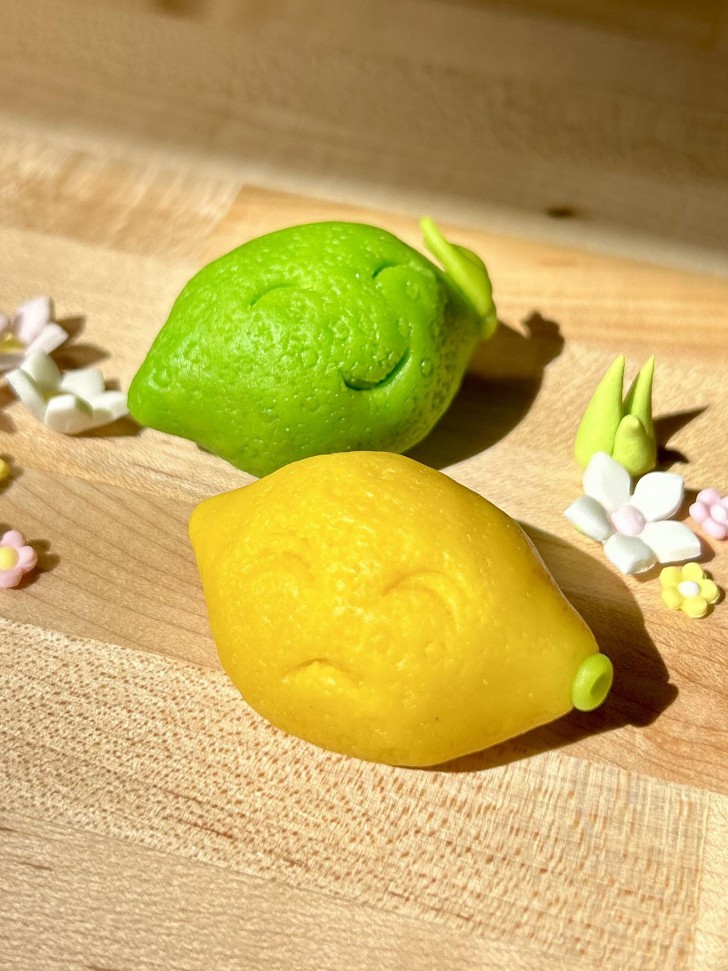 6. En lime och en citron med ansikte