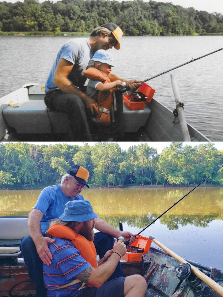16. "Ricordi quando andavamo a pescare, papà? Mi piace farlo ancora!"