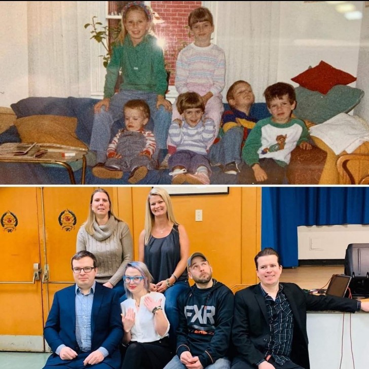 4. Foto tra cugini 32 anni dopo: sembrano leggermente cambiati