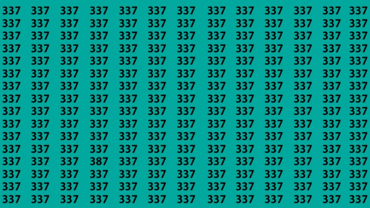 Find the number 387 among all 337s in just 10 seconds!
