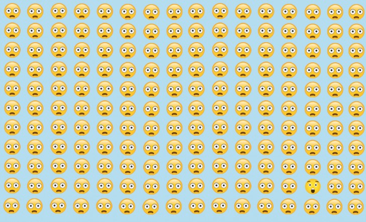 One smiley is different from the others: where is it?
