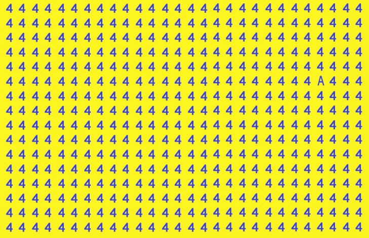 Visual test: find the letter A in just 15 seconds