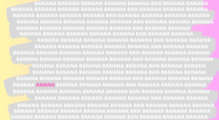 Oplossing van de perceptietest:het woord anana vind je hier